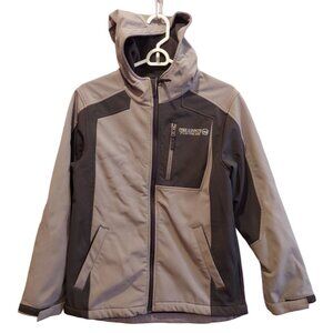 Free Country Wind Breaker Water Resist Womens M Jacket zip Gray Hooded gorpcore